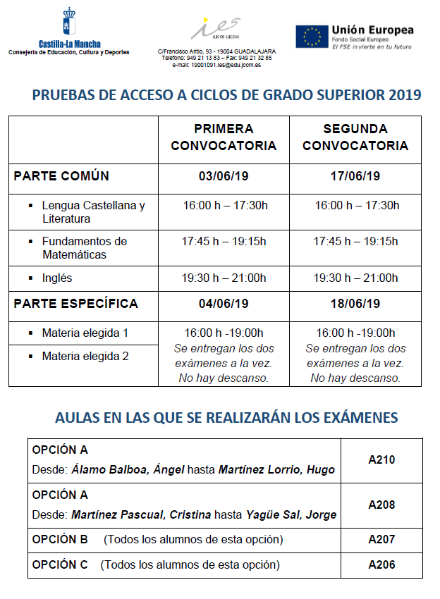 horarios pruebasacceso